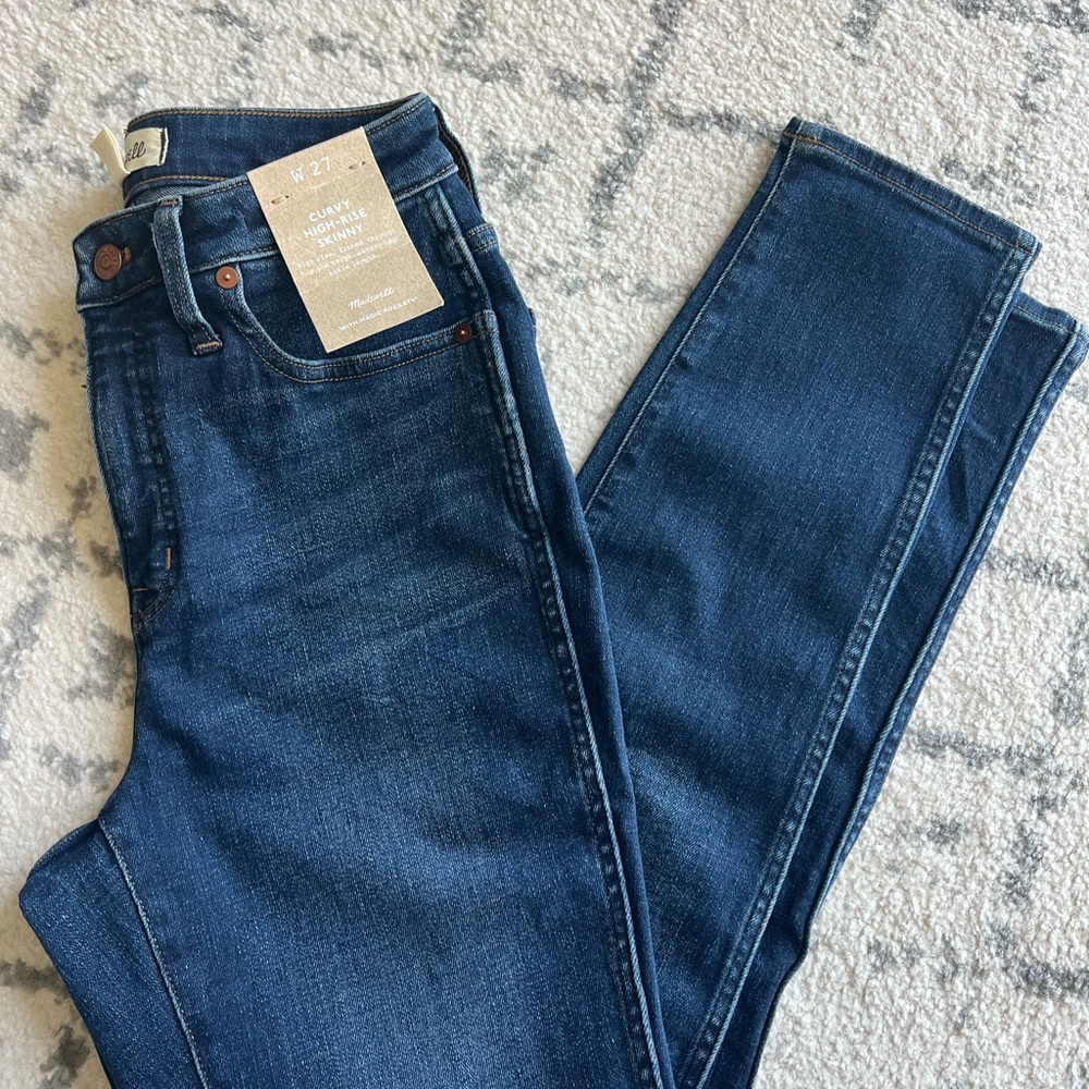 Madewell Curvy High Rise Skinny Size 27 Dark Blue NWT